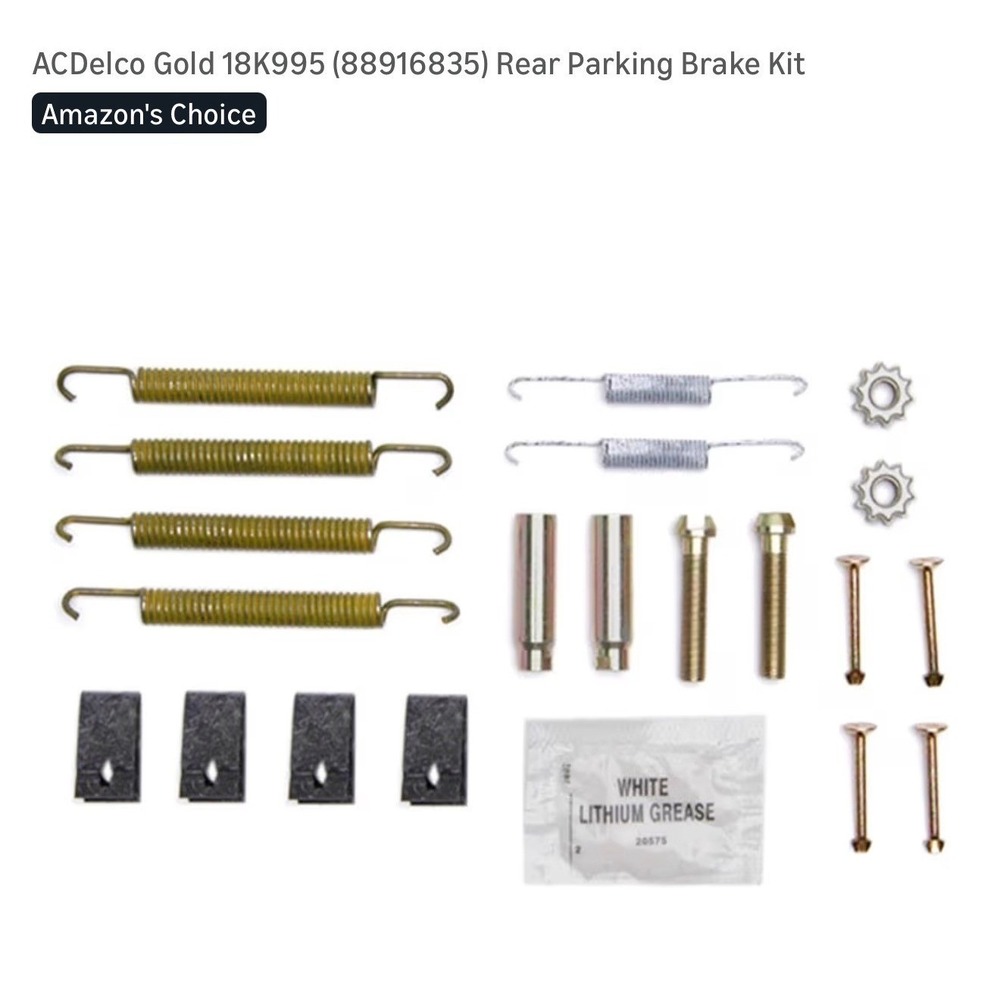 ACDelco Gold 18K995 88916835 Rear Parking Brake Hardware Kit Mens New